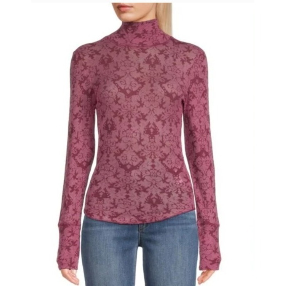 Intimately Free People Pink High Mock Neck‎ Base Layer Thermal Top Casual XS